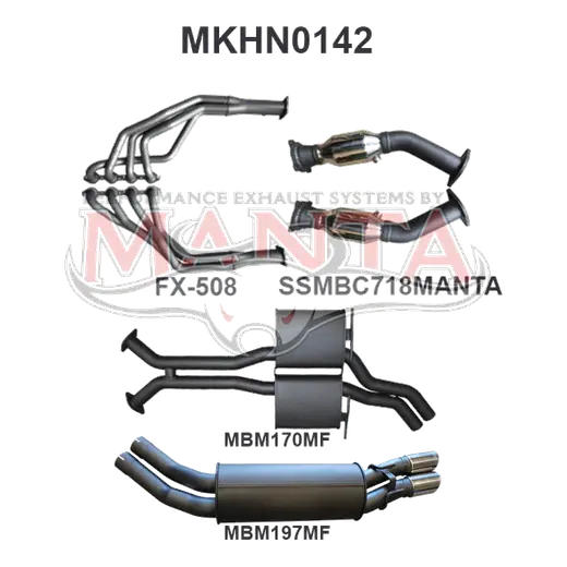 Holden VX VY V8 Monaro 2.5in Dual With Extractors Muffler/Muffler product image