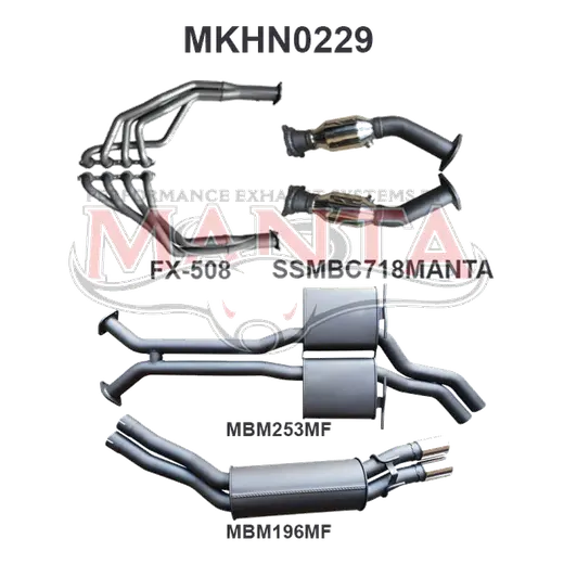 Holden Commodore VU VY VZ V8 Ute 2.5in Dual With Extractors Muffler/Muffler product image