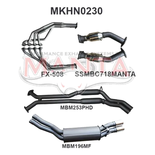 Holden Commodore VU VY VZ V8 Ute 2.5in Dual With Extractors Hotdog/Muffler product image