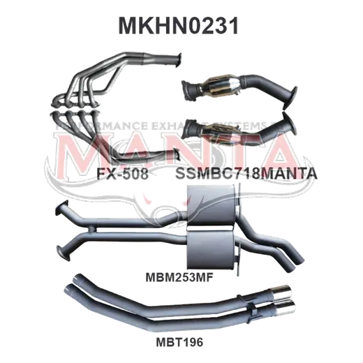 Holden Commodore VU VY VZ V8 Ute 2.5in Dual With Extractors Muffler/Tailpipe product image