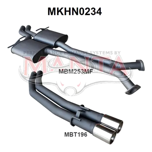 Holden Commodore VU VY VZ V8 Ute 2.5in Dual Catback Muffler/Tailpipe product image