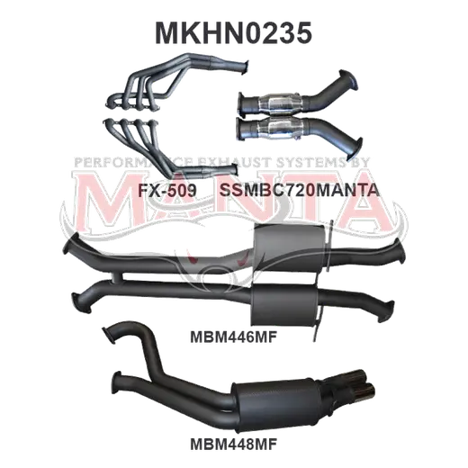 Holden Commodore VU VY VZ V8 Ute 3in Dual With 1 7/8 in Extractors Muffler/Muffler product image