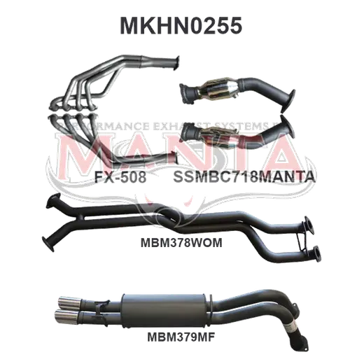 Holden Commodore VY VZ V8 1 ton 2.5in Dual With Extractors WOM/Muffler product image