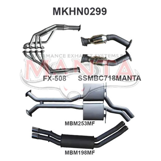 Holden WK WL S/MAN V8 2.5in Dual With Extractors Muffler/Muffler product image