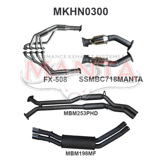 Holden WK WL S/MAN V8 2.5in Dual With Extractors Hotdog/Muffler product image