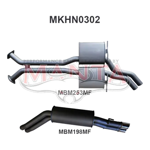 Holden WK WL S/MAN V8 2.5in Dual Catback Muffler/Muffler product image