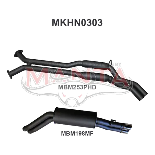 Holden WK WL S/MAN V8 2.5in Dual Catback Hotdog/Muffler product image
