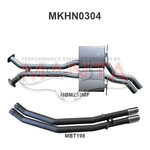 Holden WK WL S/MAN V8 2.5in Dual Catback Muffler/Tailpipe product image