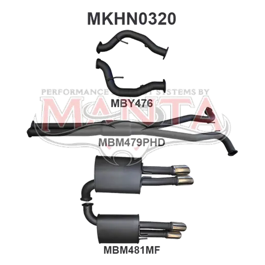 Holden WM/WN Statesman Caprice 3in Dual Catback Hotdog/Muffler product image
