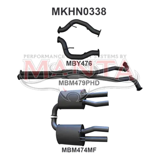 VF HSV UTE MALOO V8 3in CATBACK WITH CENTRE HOTDOG & REAR MUFFLER product image