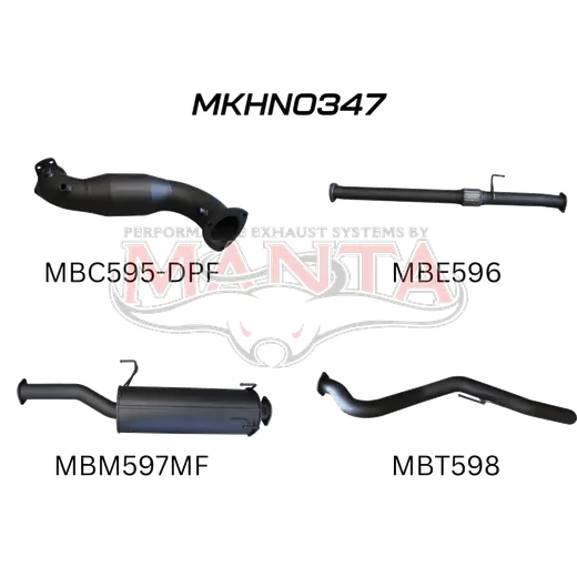 Holden Colorado RG 2.8L DPF Aug 2016 On 3in Turbo Back With Cat & With Muffler product image