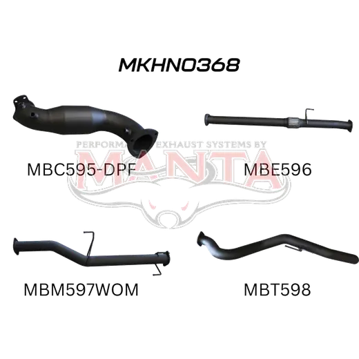 Holden Colorado RG 2.8L DPF Aug 2016 On 3in Turbo Back With Cat & Without Muffler product image