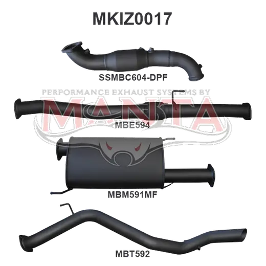 Isuzu MU-X Jan 2017-2025 3.0L DPF Turbo Back With Cat & Muffler product image