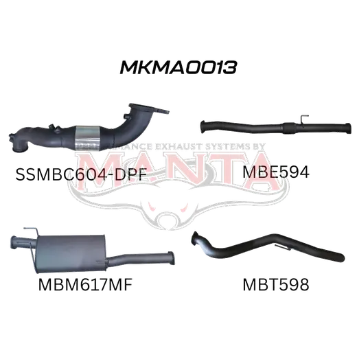 Mazda BT50 2020 ON 3.0L TURBO BACK WITH CAT & MUFFLER product image