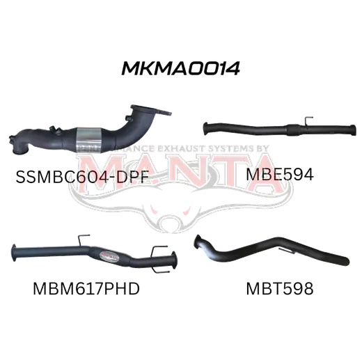 Mazda BT50 2020 ON 3.0L TURBO BACK WITH CAT & HOTDOG product image