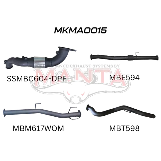 Mazda BT50 2020 ON 3.0L TURBO BACK WITH CAT & WITHOUT MUFFLER product image