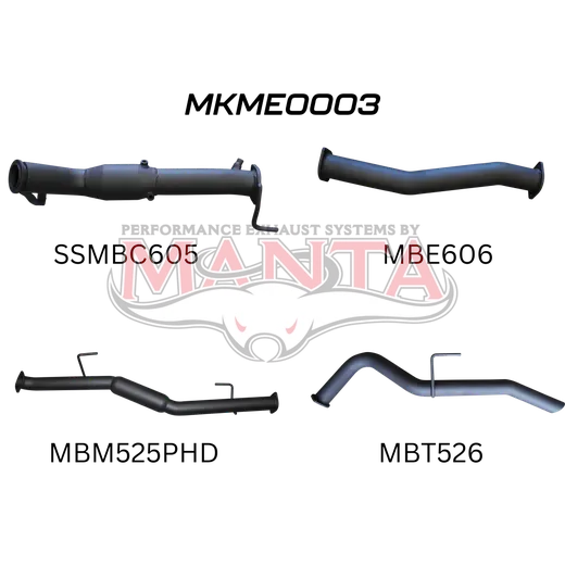 Mercedes X-Class 2.3L 3in Turbo Back Exhaust System With Cat & Hotdog product image
