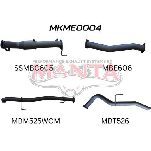 Mercedes X-Class 2.3L 3in Turbo Back Exhaust System With Cat, no muffler product image
