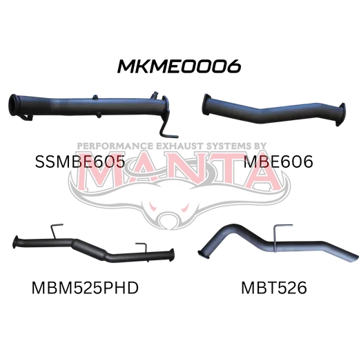 Mercedes X-Class 2.3L 3in Turbo Back Exhaust System without Cat, with Hotdog product image