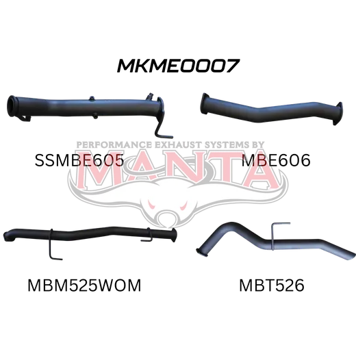 Mercedes X-Class 2.3L 3in Turbo Back Exhaust System, pipe only product image