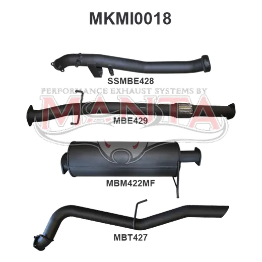 Mitsubishi TRITON MQ 3in TURBO BACK WO/Cat, Muffler product image