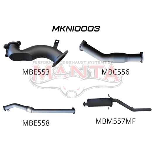 Nissan Navara D22 2.5L 3in Exhaust With Cat, with Muffler product image