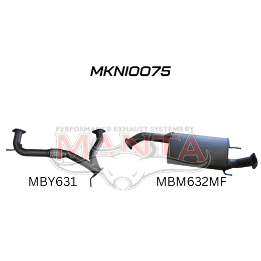 Nissan Patrol Y62 V8 5.6L Wagon, 3in Centre Muffler - OE Mid Section Replacement product image