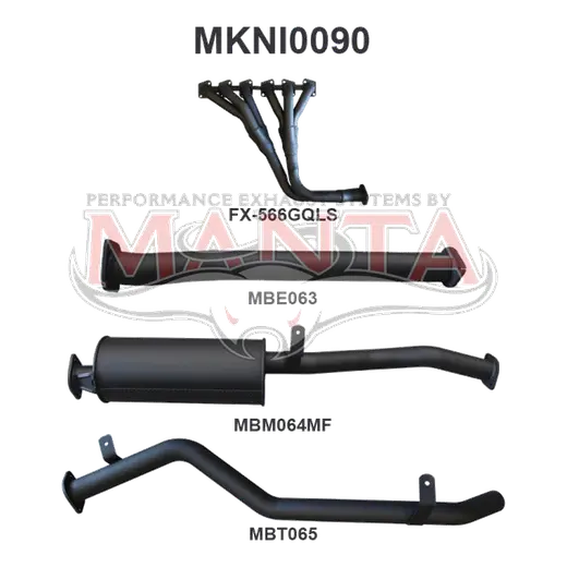 Nissan GQ Patrol Leaf Spring Ute 2.5in With Extractors product image