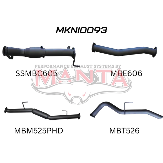 Nissan NP300 Navara 3in Turbo Back Exhaust System With Cat, Hotdog product image