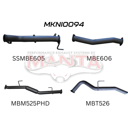 Nissan NP300 Navara 3in Turbo Back Exhaust System Without Cat, Hotdog product image