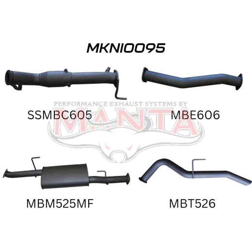 Nissan NP300 Navara 3in Turbo Back Exhaust System With Cat, Muffler product image