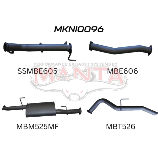 Nissan NP300 Navara 3in Turbo Back Exhaust System Without Cat, Muffler product image