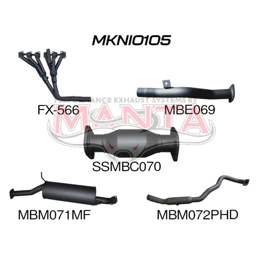 Nissan Patrol GU 4.5L Full System with Centre Muffler & Rear Hotdog product image