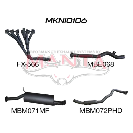 Nissan Patrol GU 4.5L Full System - No Cat - with Centre Muffler & Rear Hotdog product image