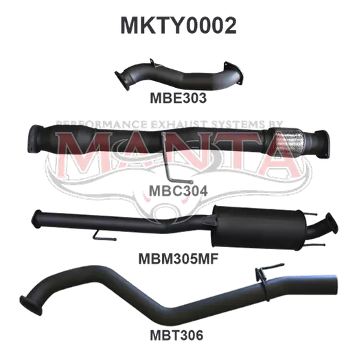 Toyota Hilux KUN26R 3.0L D4D 3in Muffler With Cat product image