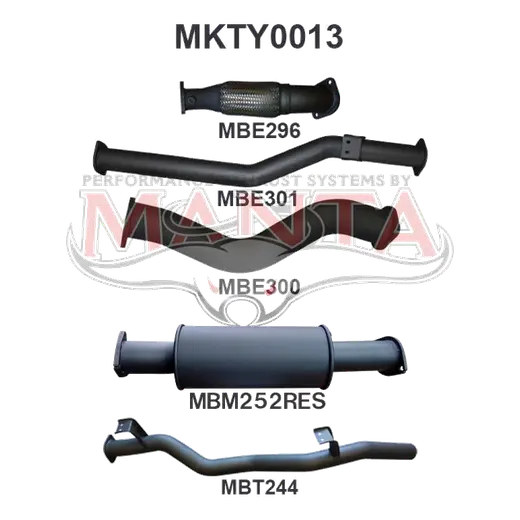 Toyota Landcruiser VDJ79 V8 D/Cab Ute 3in NO Cat With Muffler product image