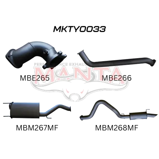 Toyota Landcruiser HDJ100 4.2L TD WAGON 3in CENTRE & REAR MUFFLERS product image