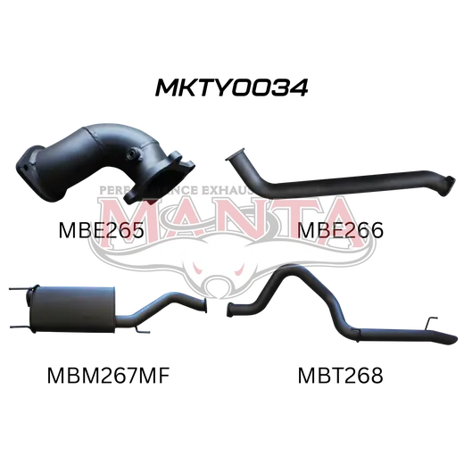 Toyota Landcruiser HDJ100 4.2L TD WAGON 3in CENTRE MUFFLER & REAR TAIL product image