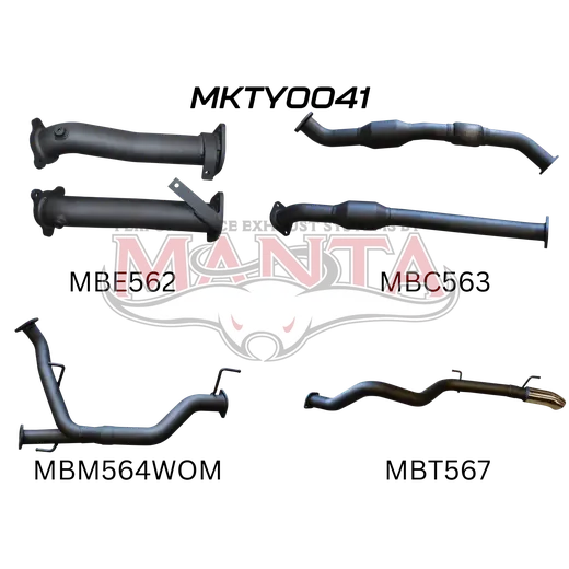 Toyota Landcruiser VDJ200 2.5in With Cat NO Mufflers, Dump Tip product image