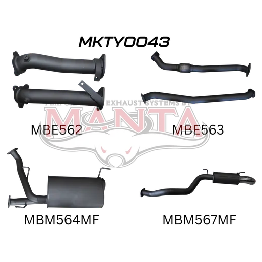 Toyota Landcruiser VDJ200 2.5in NO Cat Muffler C&R, Dump Tip product image