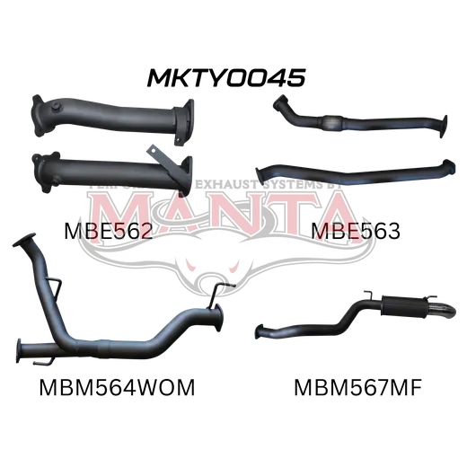 Toyota Landcruiser VDJ200 2.5in NO Cat Muffler Rear, Dump Tip product image