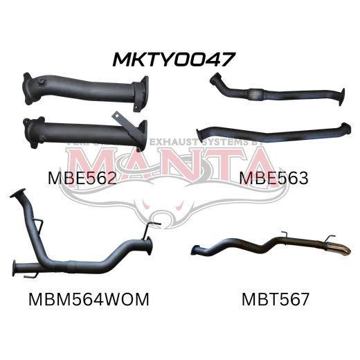 Toyota Landcruiser VDJ200 2.5in NO Cat NO Mufflers, Dump Tip product image