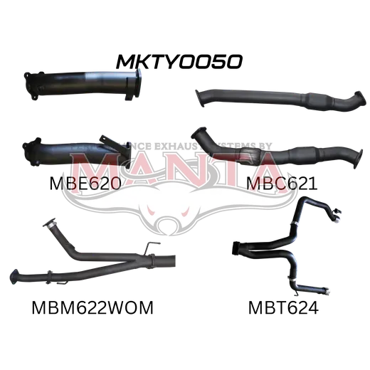 Toyota Landcruiser VDJ200 3in Dual With Cat, NO Muffler, Exit L&R product image