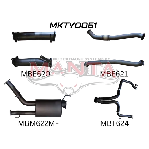 Toyota Landcruiser VDJ200 3in Dual NO Cat, W/Muffler, Exit L&R product image