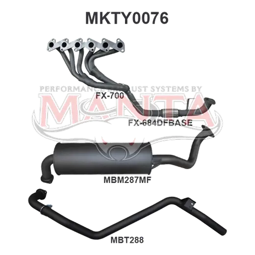 Toyota LandCruiser HZJ80 4.2L Extractors & 2.5in Full System product image