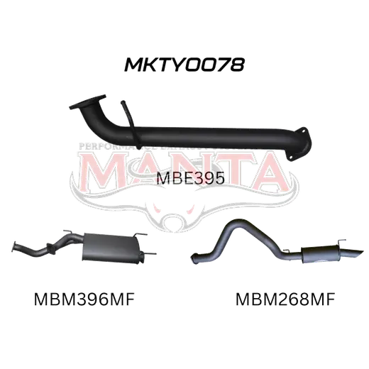 Toyota UZJ100 LANDCRUISER 4.7L V8 3in CAT-BACK EXHAUST WITH CENTRE & REAR MUFFLER product image
