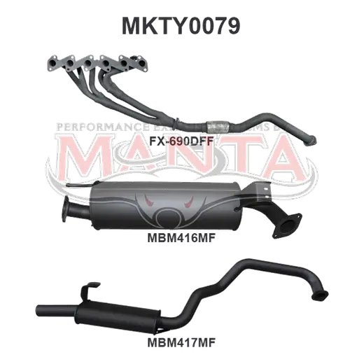 Toyota Landcruiser HZJ105 4.2L Extractors & 2.5in Muffler/Muffler product image
