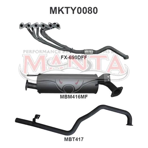 Toyota Landcruiser HZJ105 4.2L Extractors & 2.5in Muffler/Tailpipe product image