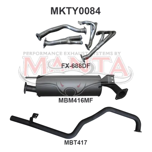 Toyota Landcruiser FZJ105 4.5L Extractors & 2.5in Muffler/Tailpipe product image
