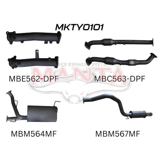 Toyota Landcruiser VDJ200 DPF 2.5in With Cat Muffler C&R, Dump Tip product image